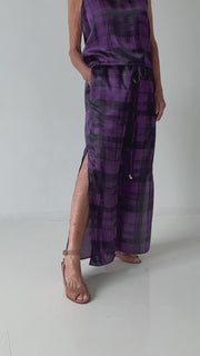 Square Neck Top in Plum Plaid