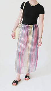 Drawstring Column Skirt