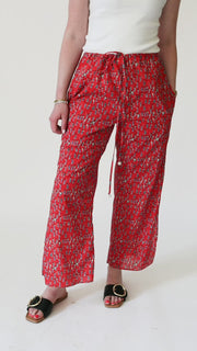 Vented Drawstring Pants in Cotton