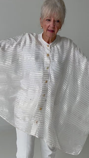 Midi Button Closure Silk Kaftan