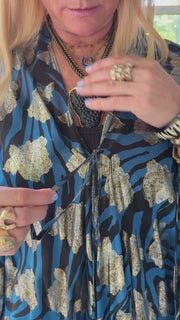 Silk Savanna Tie Maxi Kaftan