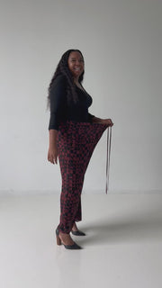 Drawstring Pants in Cherry Chess